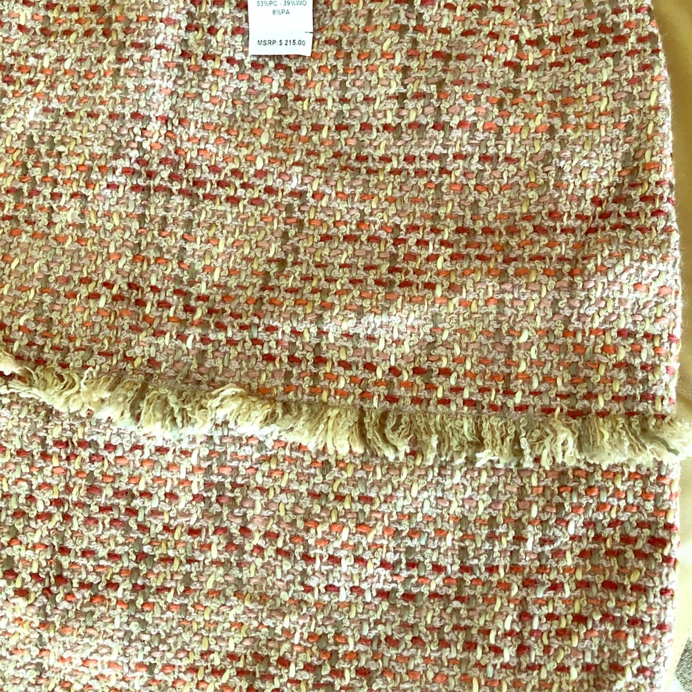 Phillippe Adec French tweed skirt w fringe